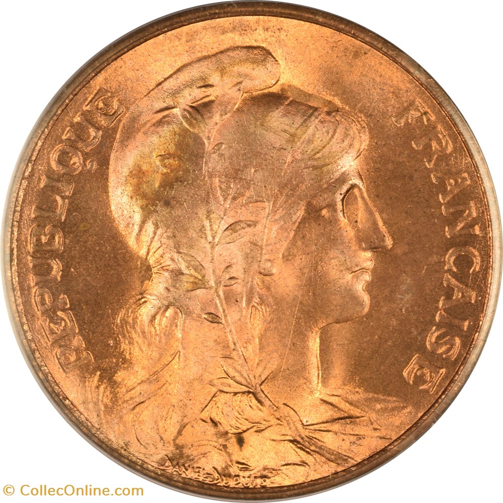 5 centimes Daniel-Dupuis 1917 (MS65RD) monnaies monde france 5 centimes daniel dupuis 1917 ms65rd
