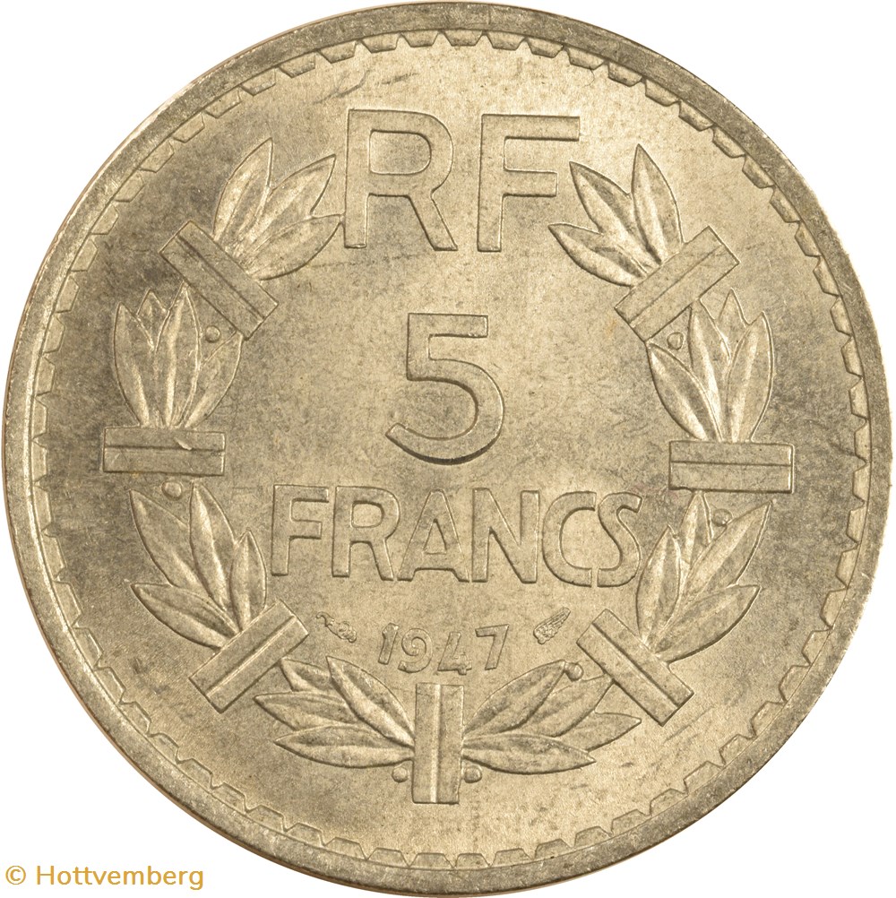 5 francs Lavrillier 1947 monnaies monde france 5 francs lavrillier 1947