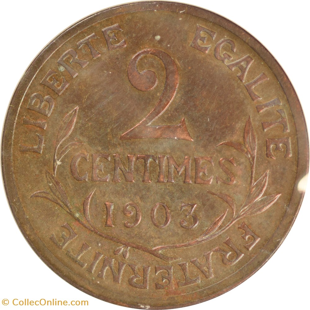monnaies monde france 2 centimes daniel dupuis 1903