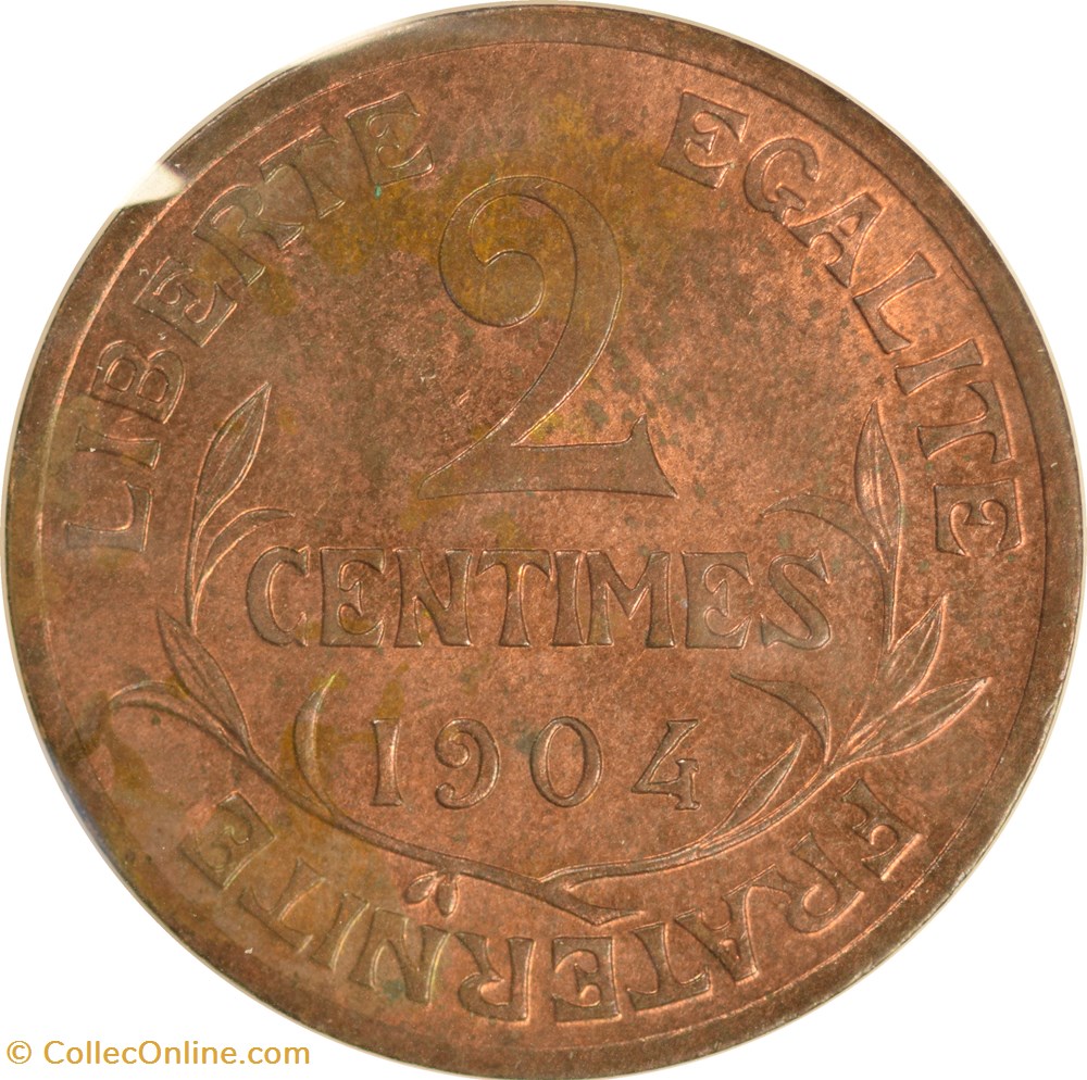 monnaies monde france 2 centimes daniel dupuis 1904