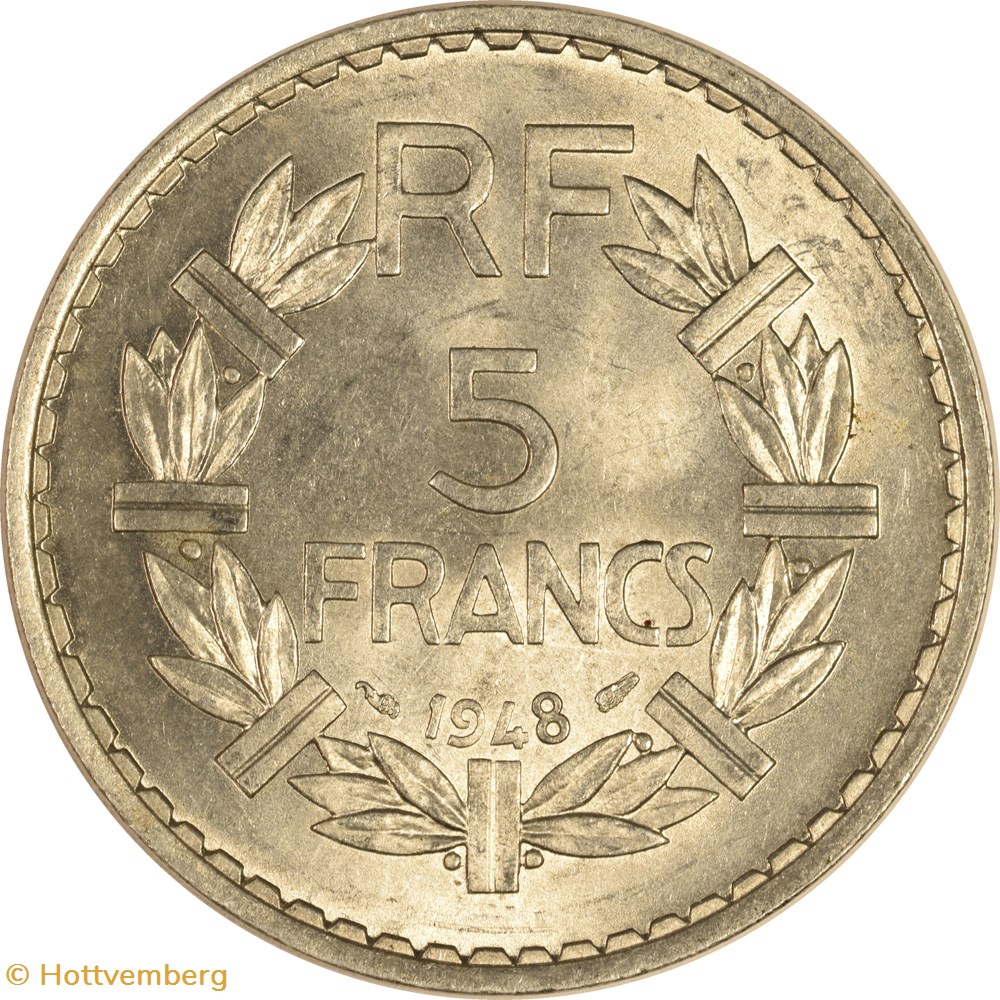 5 francs Lavrillier 1948 monnaies monde france 5 francs lavrillier 1948