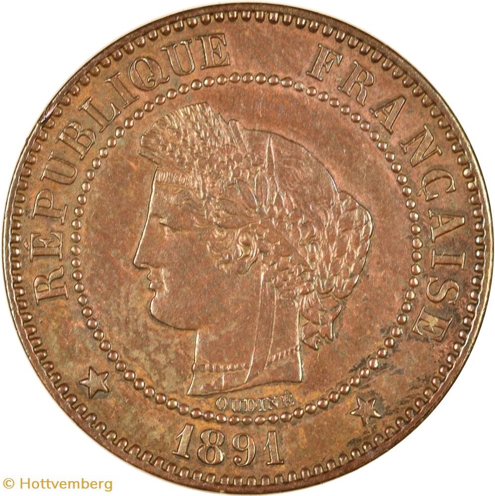 2 centimes Cérès 1891 A monnaies monde france 2 centimes ceres 1891 a