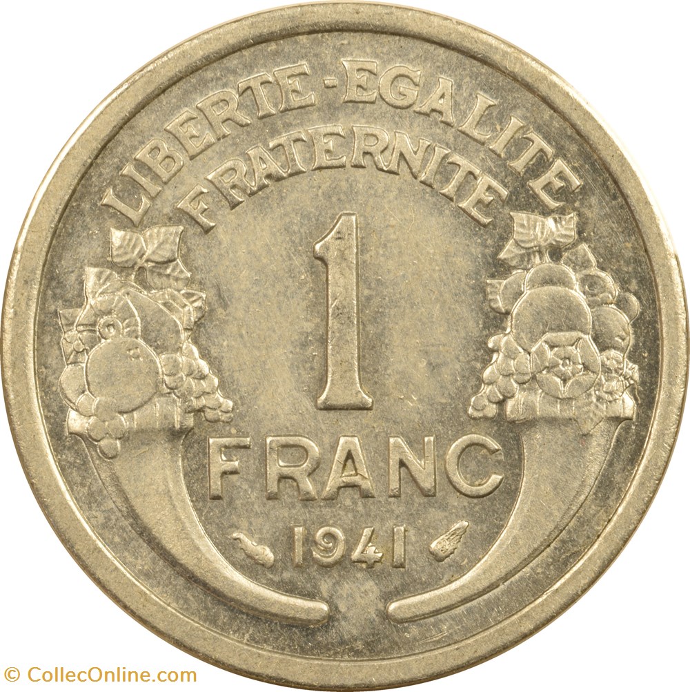 1 franc Morlon 1941 lourde monnaies monde france 1 franc morlon 1941 lourde