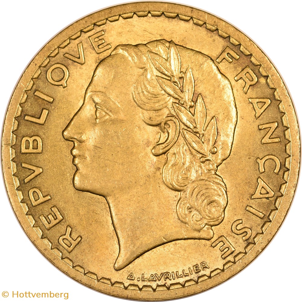 monnaies monde france 5 francs lavrillier 1945