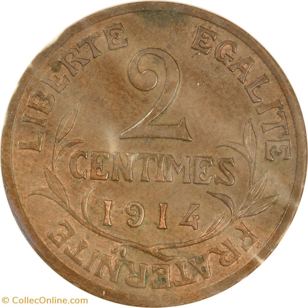 monnaies monde france 2 centimes daniel dupuis 1914