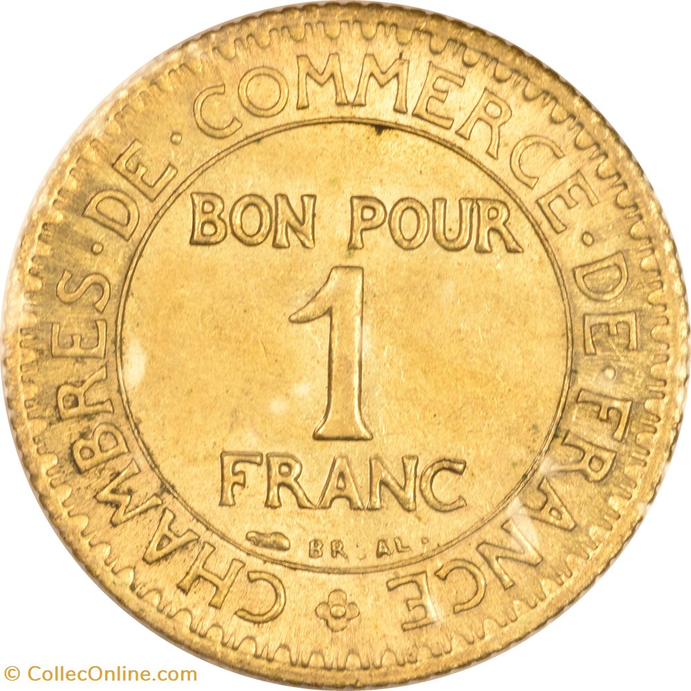 monnaies monde france 1 franc chambres de commerce 1921