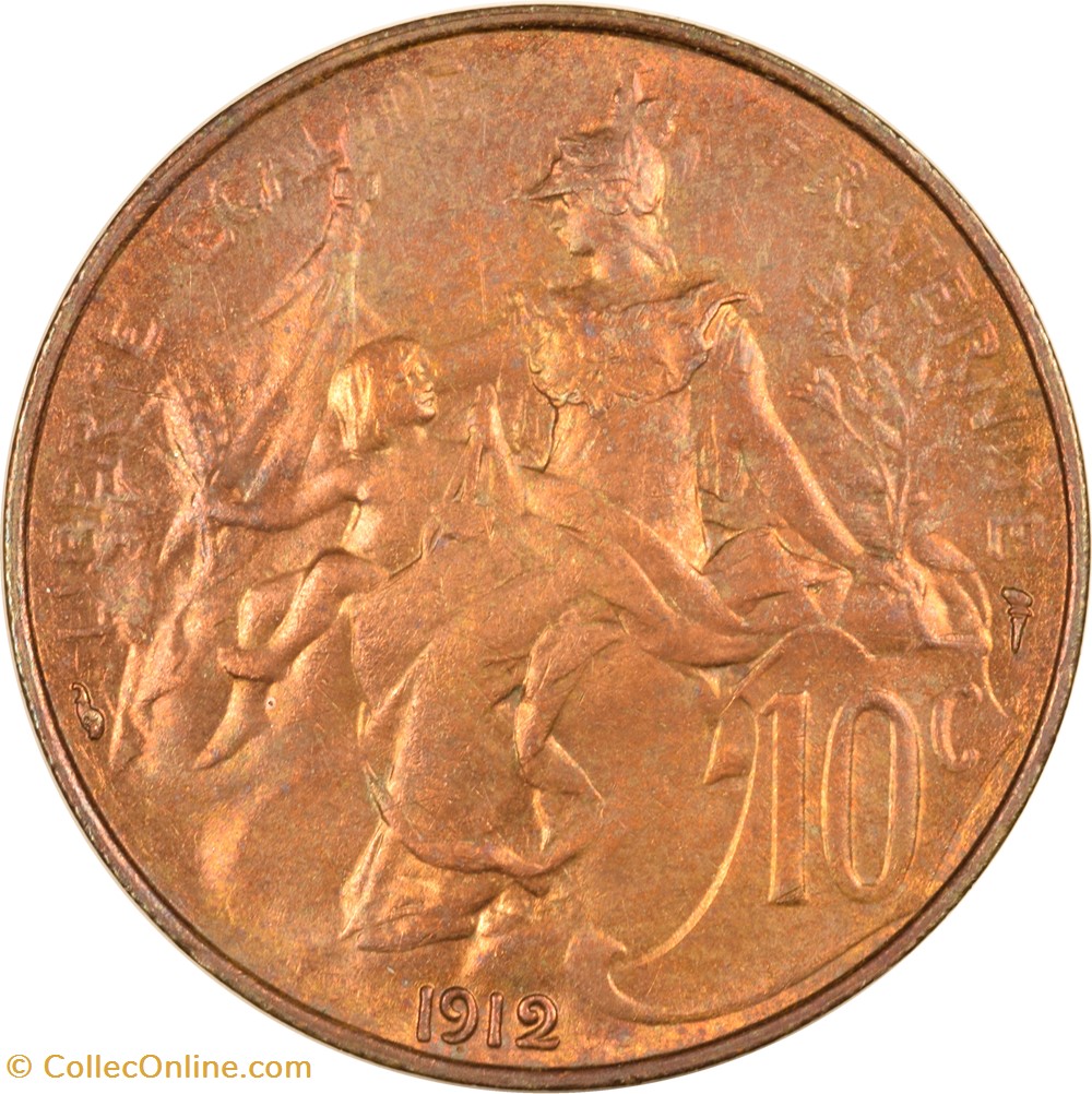 10 centimes Daniel-Dupuis 1912 monnaies monde france 10 centimes daniel dupuis 1912