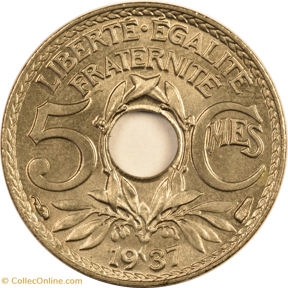 5 centimes Lindauer 1937 monnaies monde france 5 centimes lindauer 1937