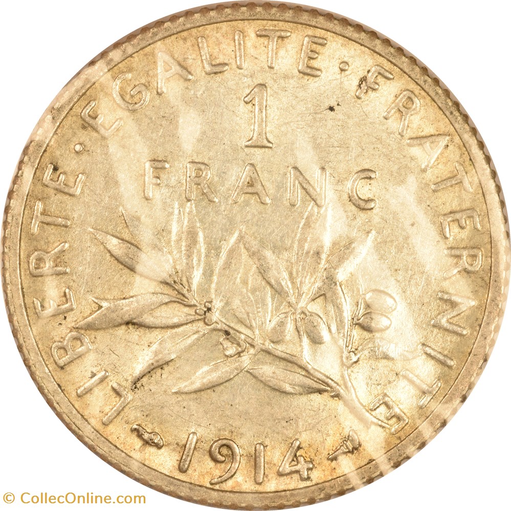 1 franc Semeuse 1914 monnaies monde france 1 franc semeuse 1914