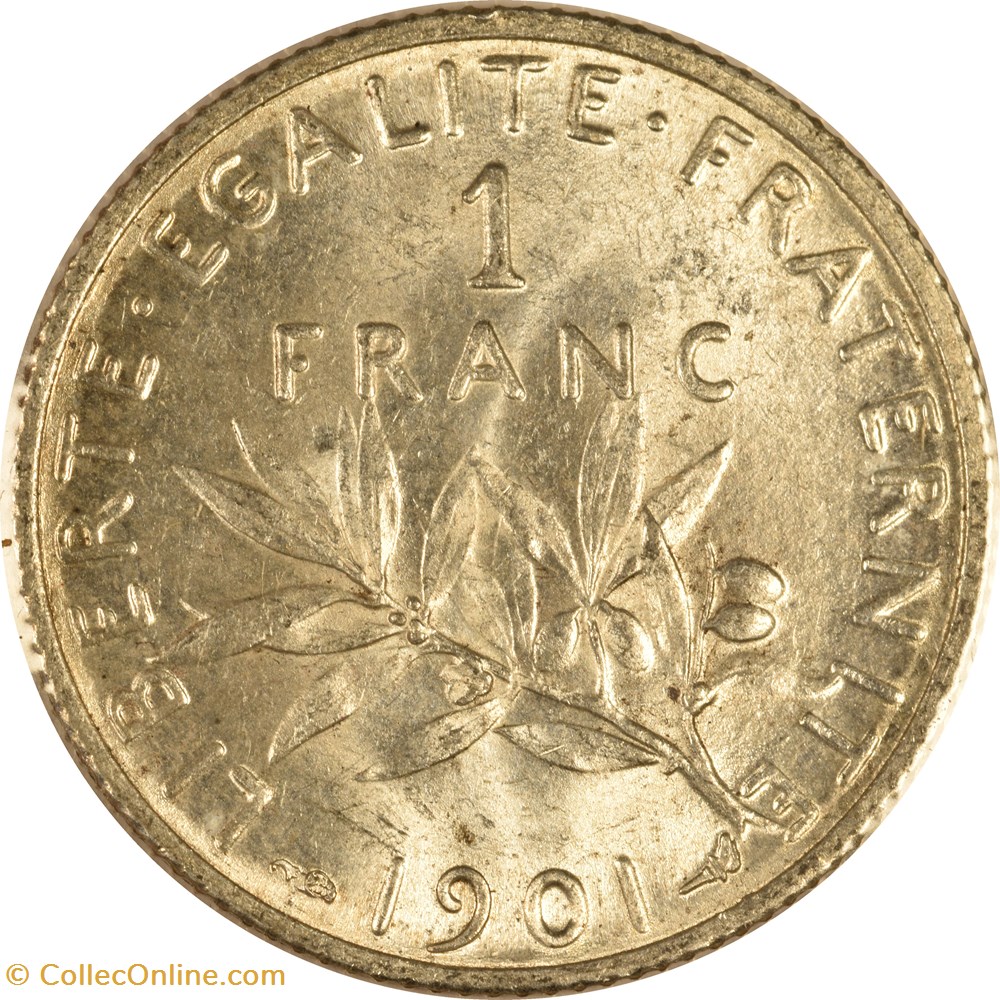 1 franc Semeuse 1901 monnaies monde france 1 franc semeuse 1901