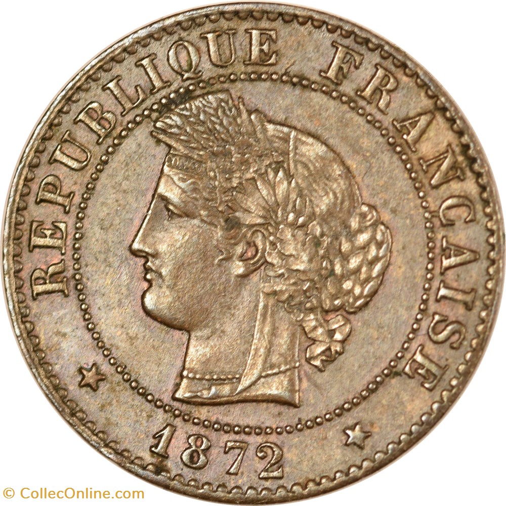 1 centime Cérès 1872 A monnaies monde france 1 centime ceres 1872 a