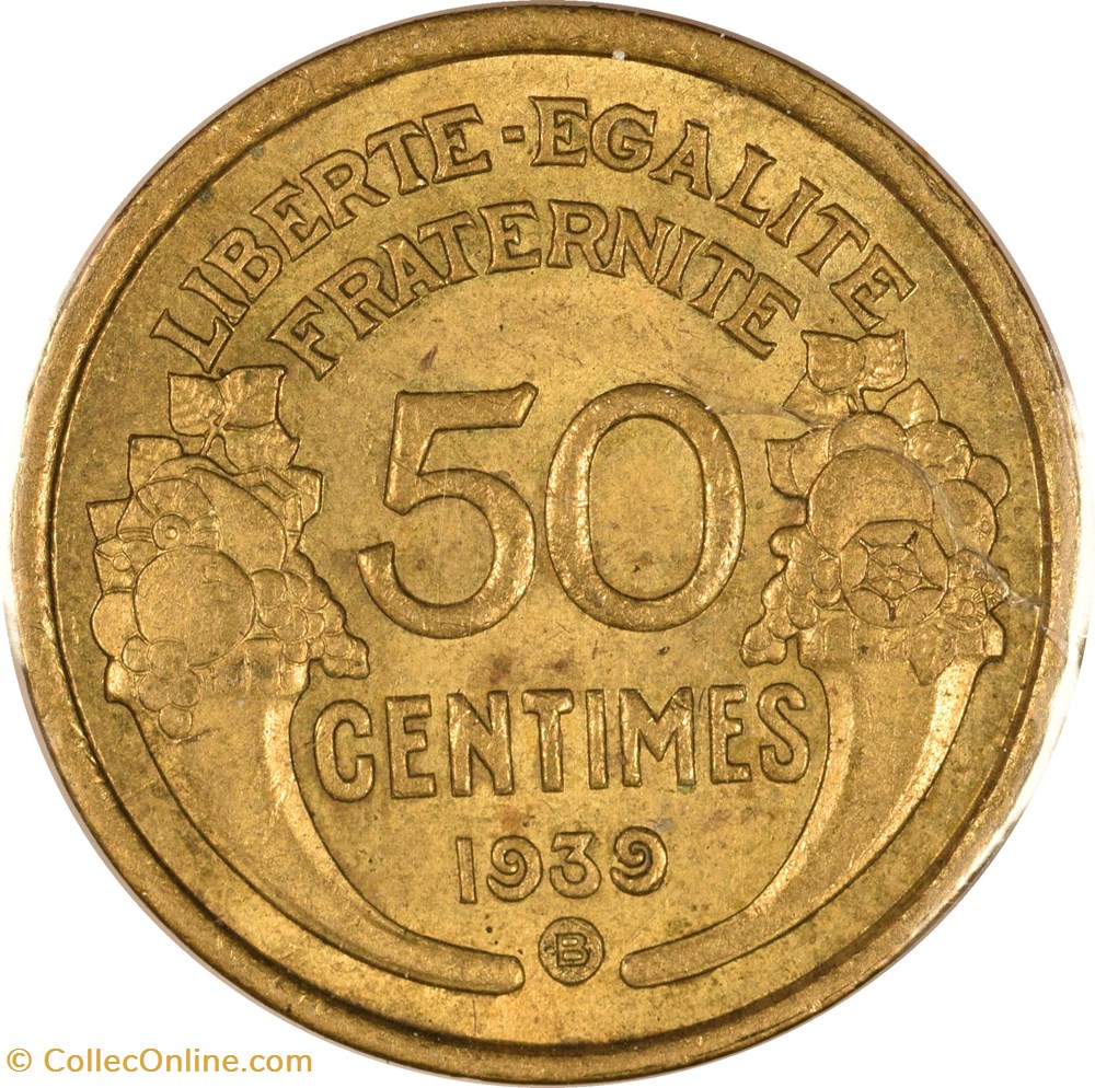 50 centimes Morlon 1939 B monnaies monde france 50 centimes morlon 1939 b