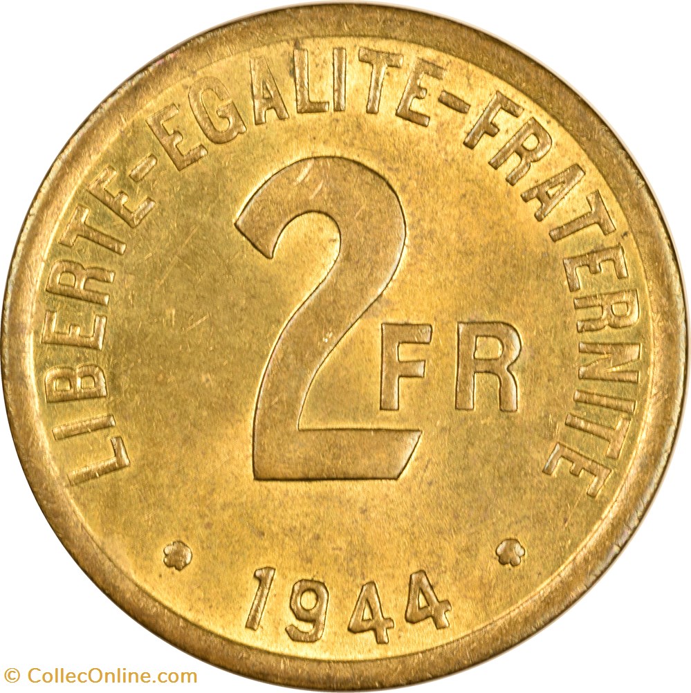 2 francs France 1944 monnaies monde 2 francs france 1944