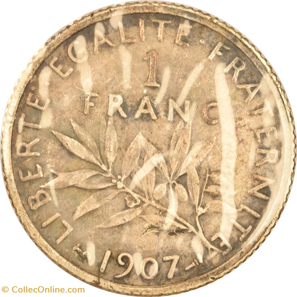monnaies monde france 1 franc semeuse 1907
