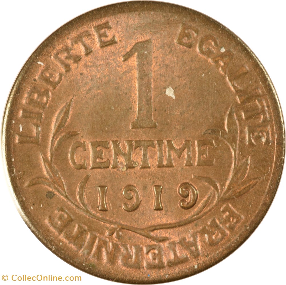 monnaies monde france 1 centime daniel dupuis 1919