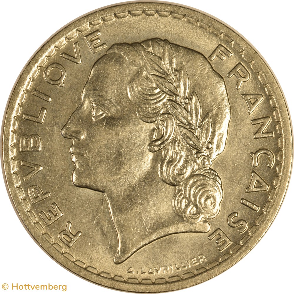 monnaies monde france 5 francs lavrillier 1938