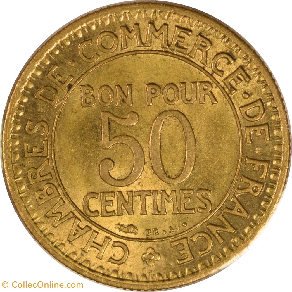 monnaies monde france 50 centimes chambres de commerce 1921