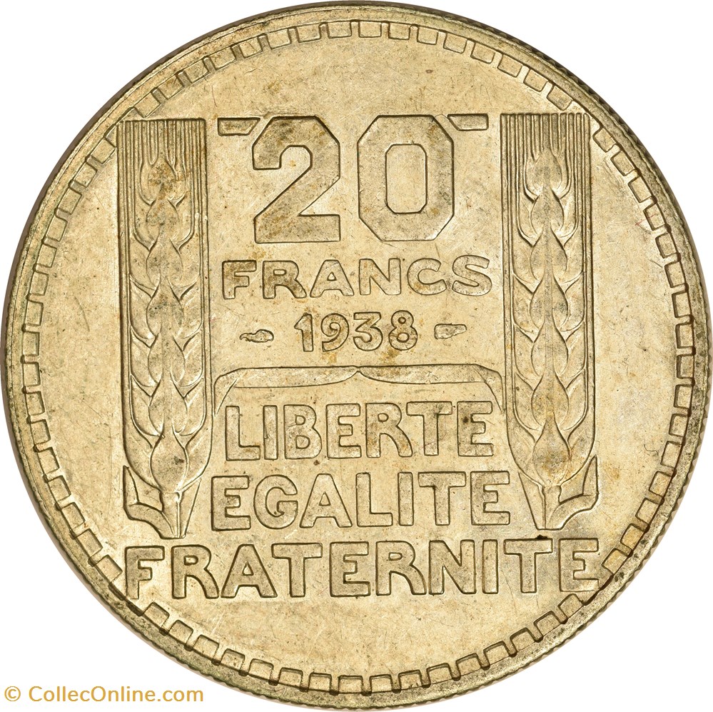 20 francs Turin 1938 monnaies monde france 20 francs turin 1938