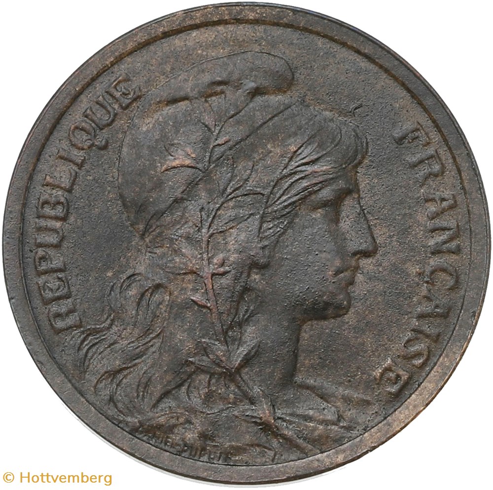 1 centime Daniel-Dupuis 1898 flan mat (PR63) 4 monnaies monde france 1 centime daniel dupuis 1898 flan mat pr63
