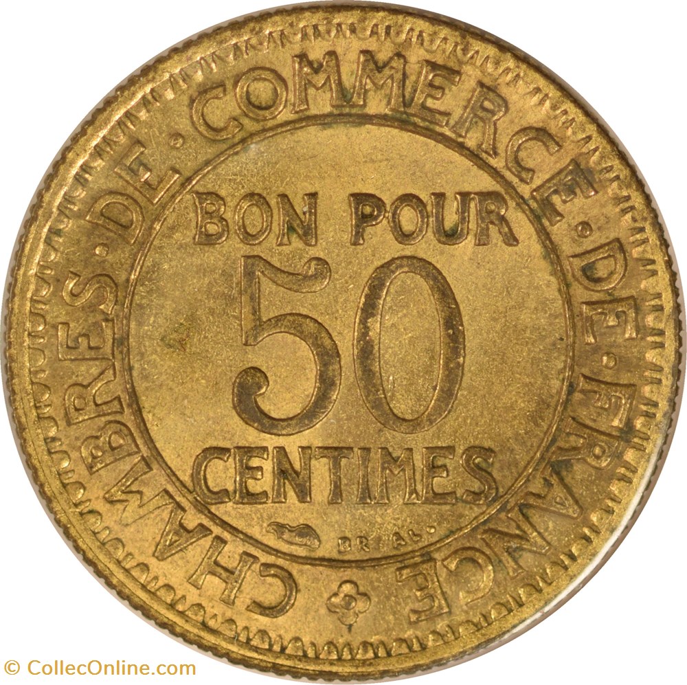 monnaies monde france 50 centimes chambres de commerce 1928