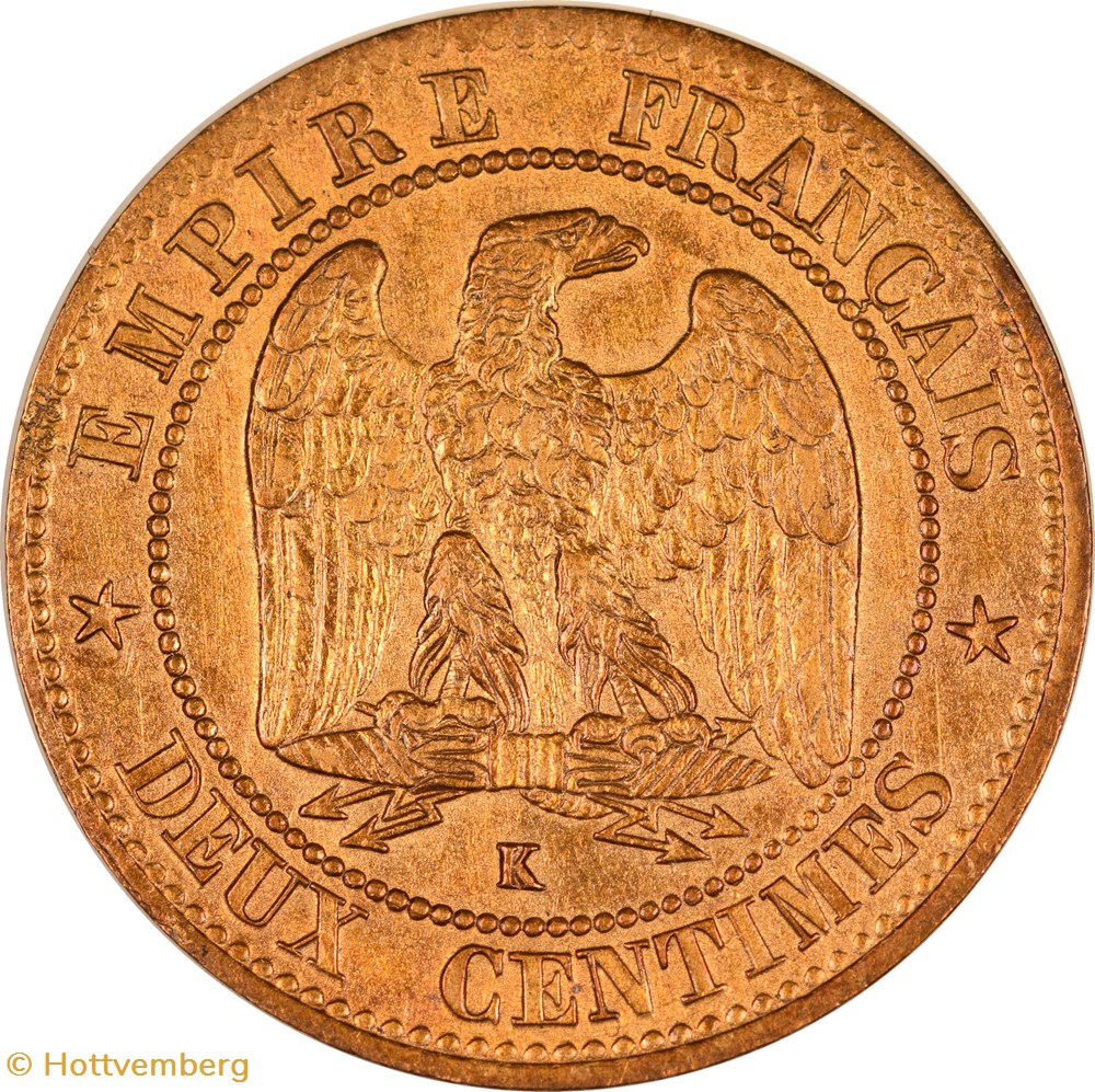 2 centimes 1862 K monnaies monde france 2 centimes 1862 k