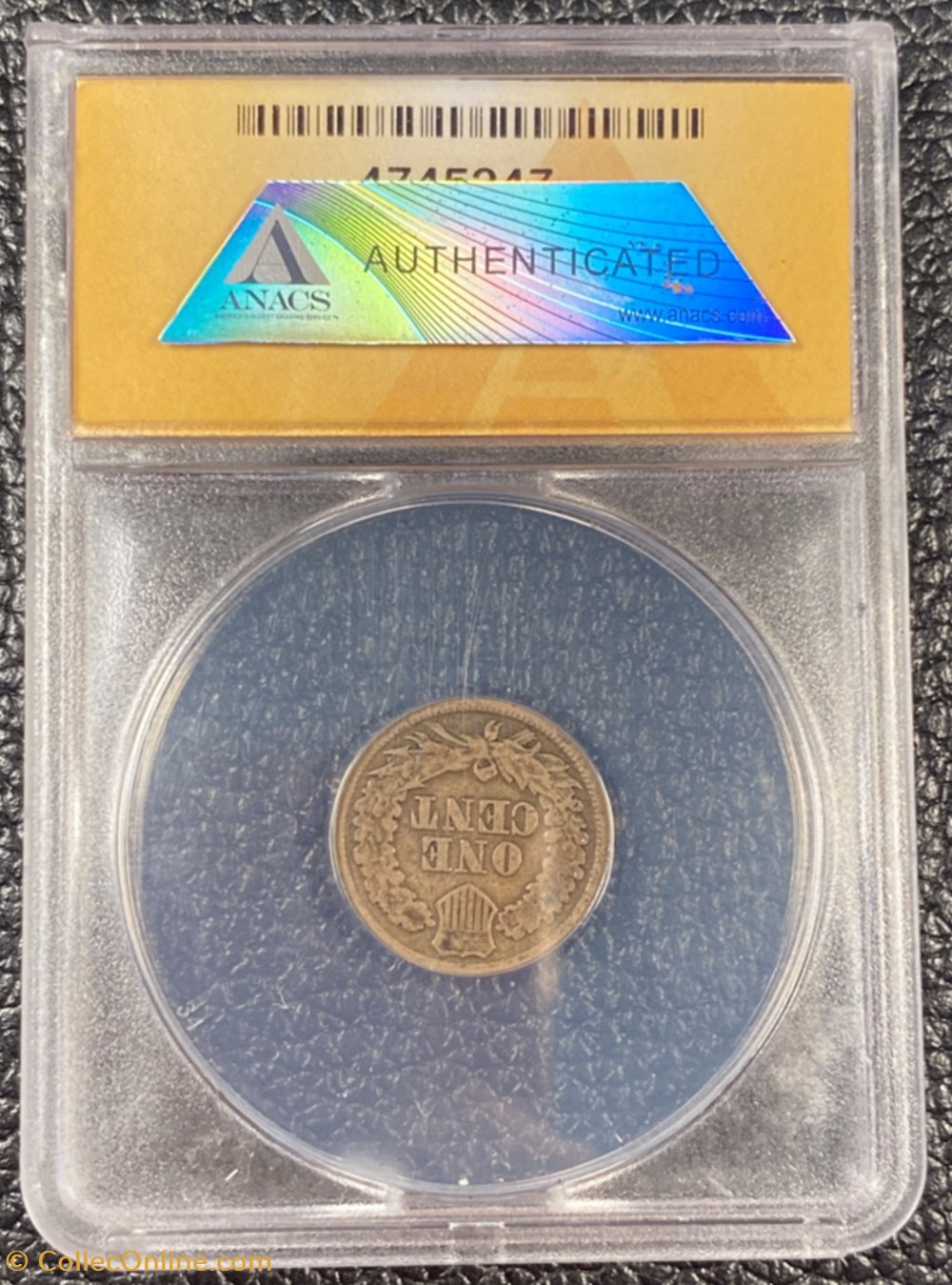 1860 1C TYPE 2 ROUNDED BUST ANACS VG8 coins world united states 1860 1c type 2 rounded bust anacs vg8