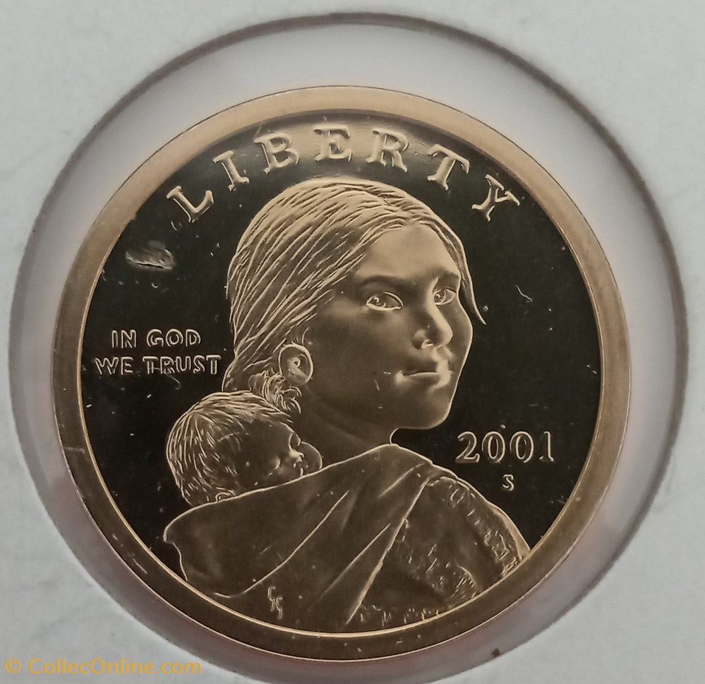 2001-S $1 Sacagawea Proof coins world united states 2001 s 1 sacagawea proof