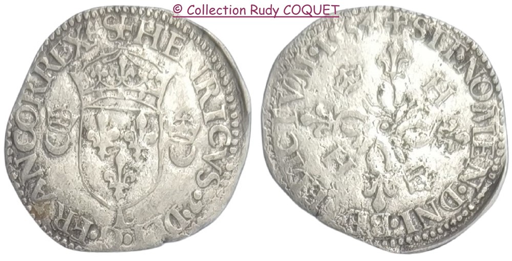 Douzain aux 2 C couronnés Henri II 1554 L (Bayonne) douzain aux 2 c couronnes henri ii 1554 l bayonne