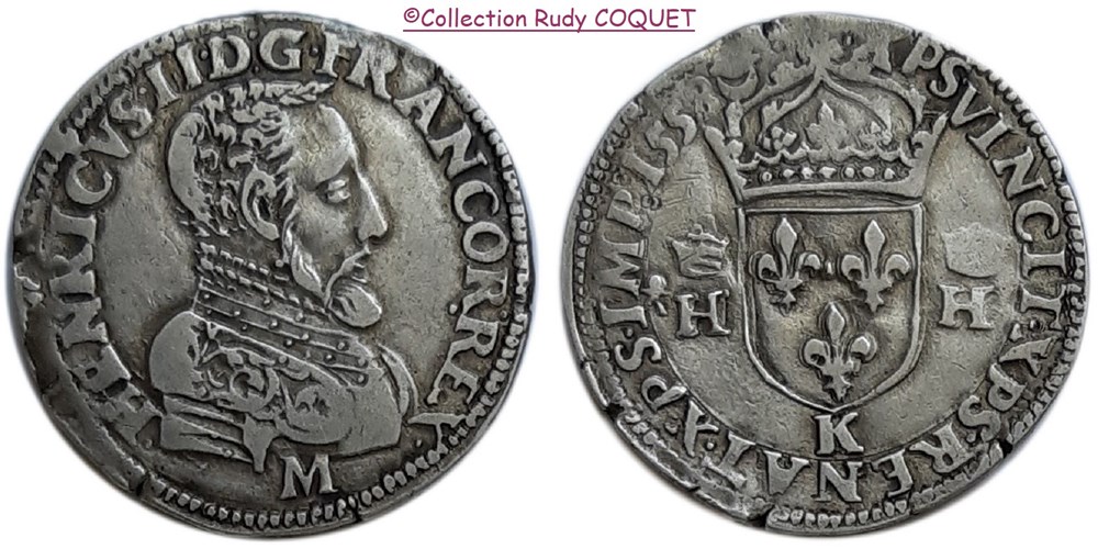 teston henri ii buste b 1558 k bordeaux