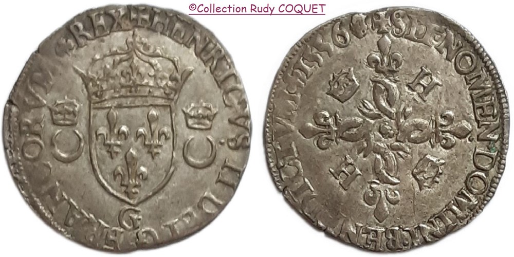 douzain aux 2 c couronnes 1556 g poitiers