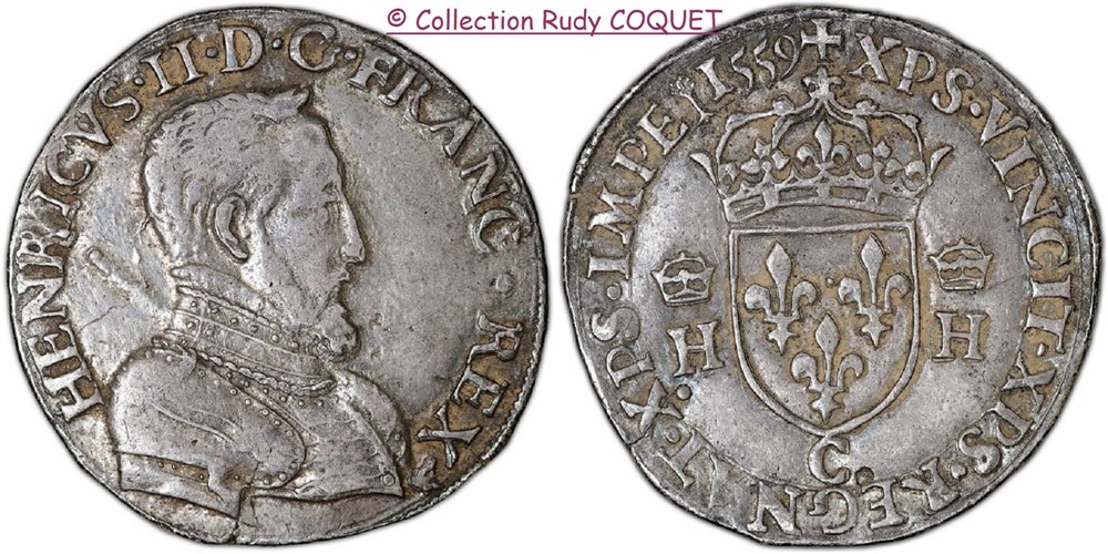teston henri ii 1559 c st lo