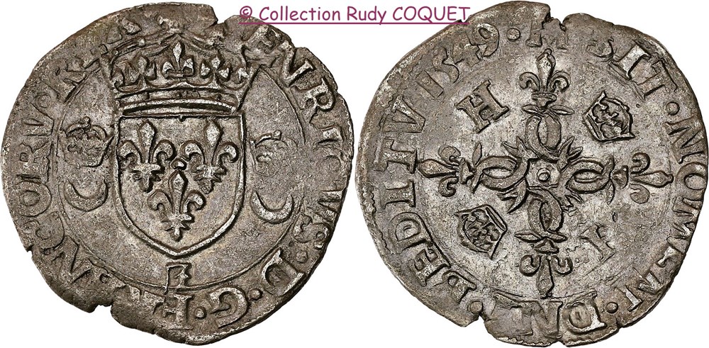 Douzain Henri II aux 2 C couronnés 1549 Marseille douzain henri ii aux 2 c couronnes 1549 marseille