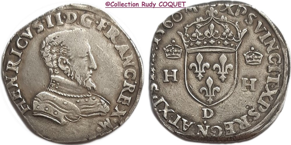 Teston Henri II 1560 D (Lyon) teston henri ii 1560 d lyon