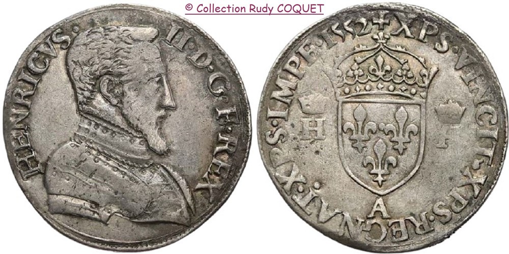 Teston Henri II 1552 A (Paris) teston henri ii 1552 a paris