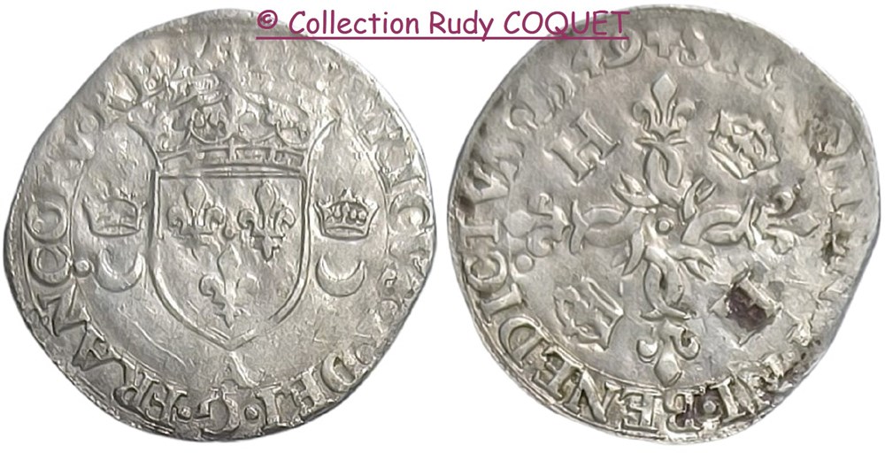 Douzain aux 2 C couronnés Henri II 1549 A (Paris) douzain aux 2 c couronnes henri ii 1549 a paris