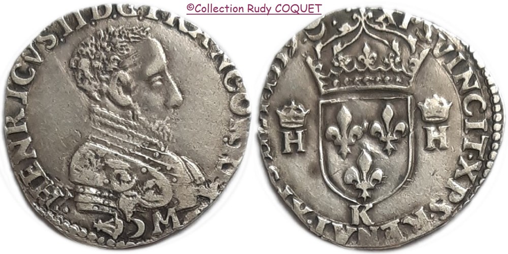 demi teston au buste b henri ii 1559 k bordeaux