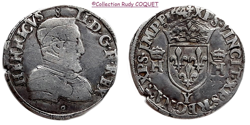 Demi teston Henri II 1554 Y (Bourges) demi teston henri ii 1554 y bourges