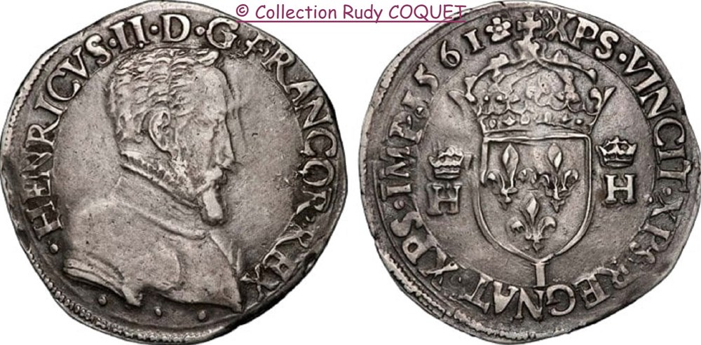 Teston Henri II 1561 I (Limoges) teston henri ii 1561 i limoges