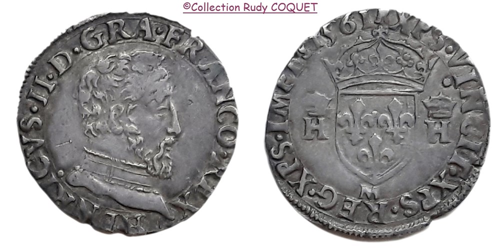 demi teston au buste d henri ii 1561 m toulouse monnayage sous charles ix