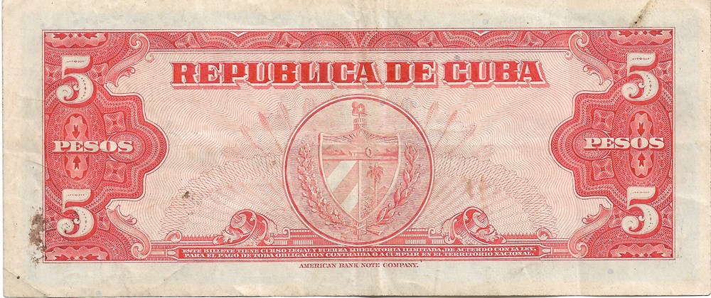 5 pesos billets amerique centrale et caraibes cuba 5 pesos