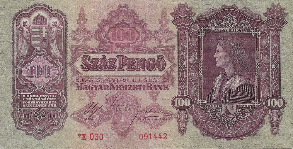 100 pengö billets europe hongrie 100 pengo