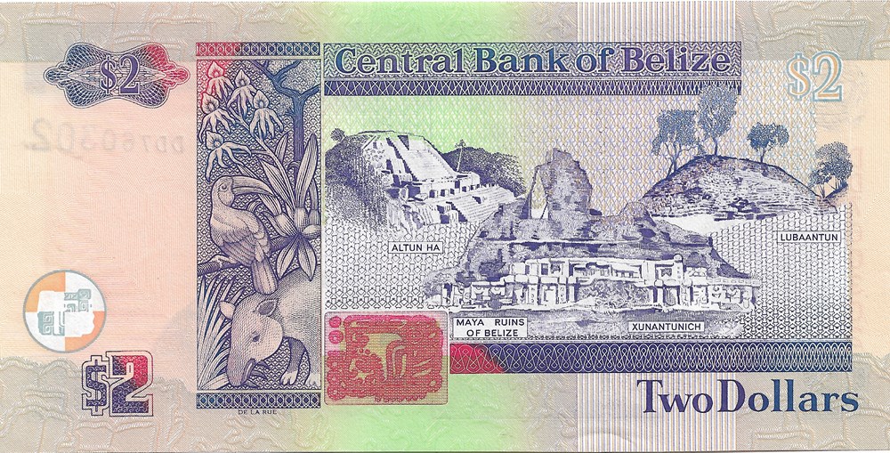 2 dollars billets amerique centrale et caraibes belize 2 dollars