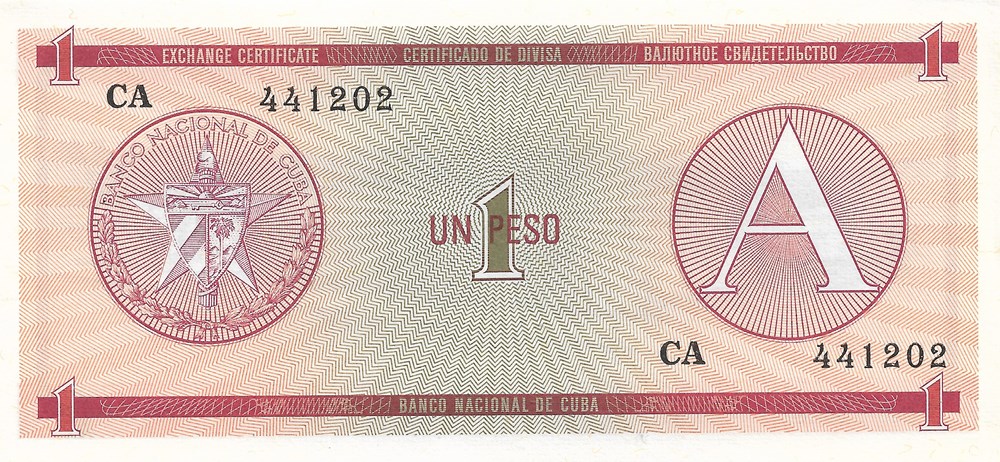 1 peso billets amerique centrale et caraibes cuba 1 peso