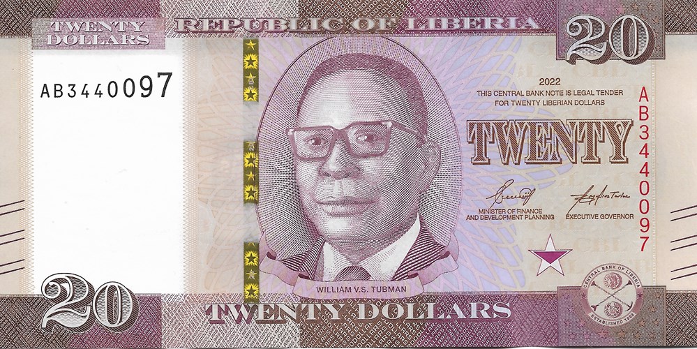 20 dollars billets afrique liberia 20 dollars