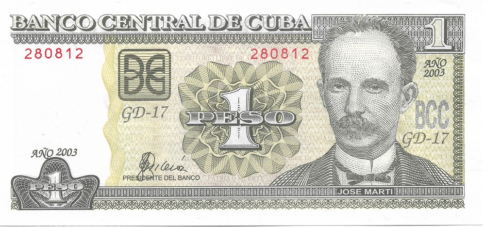 1 peso billets amerique centrale et caraibes cuba 1 peso