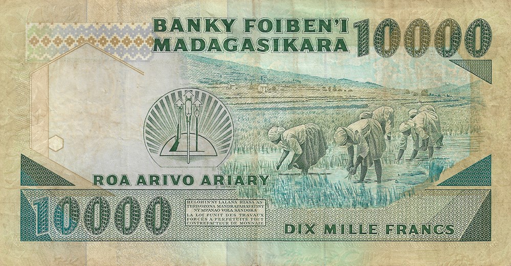 billets afrique madagascar 10 000 francs