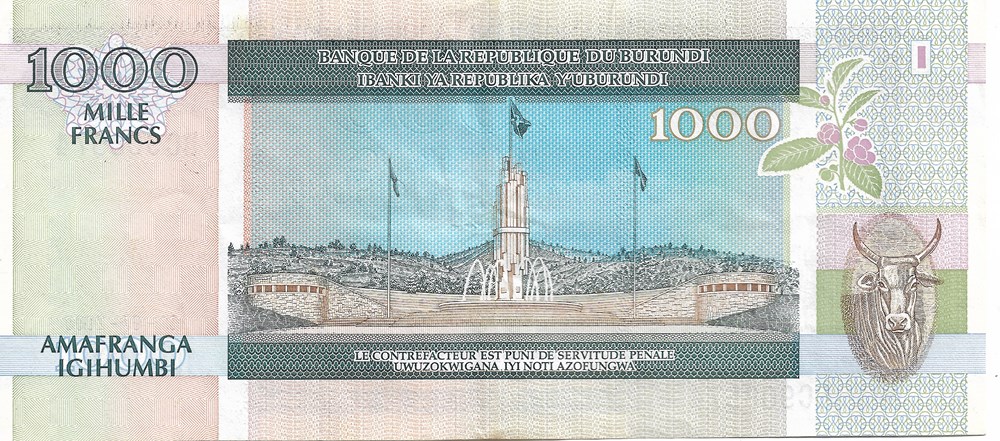 1.000 francs billets afrique burundi 1 000 francs