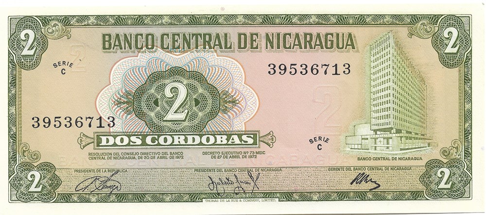 2 cordobas billets amerique centrale et caraibes nicaragua 2 cordobas
