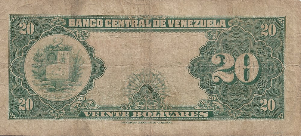 20 bolivars billets amerique du sud venezuela 20 bolivars
