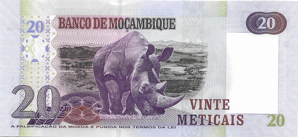 20 meticais billets afrique mozambique 20 meticais